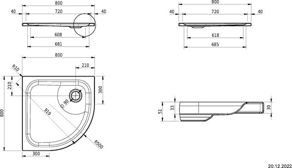 Receveur de douche d'angle Schmidlin Pergamon Cleaneffekt Fond antid&eacute;rapant Antigliss Pro image number 1