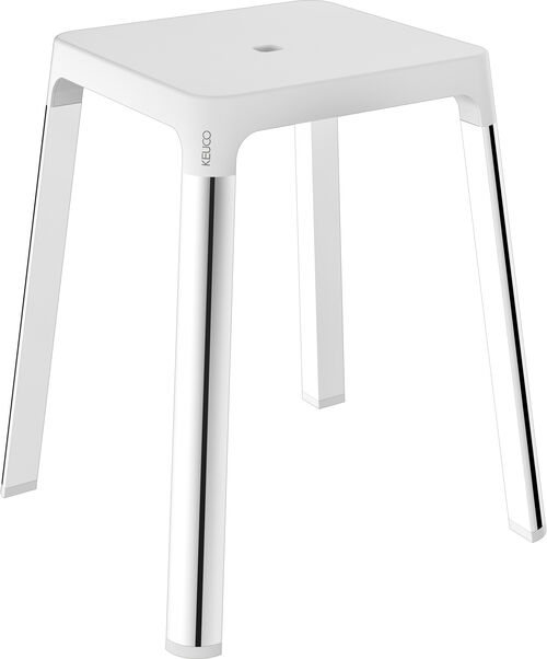 Bad-Hocker Keuco Collection Axess verchromt Sitzfläche weiss