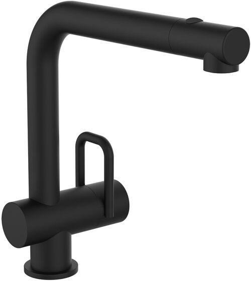 Sp&uuml;ltischmischer Laufen Twin Edelstahl geb&uuml;rstet PVD schwarz