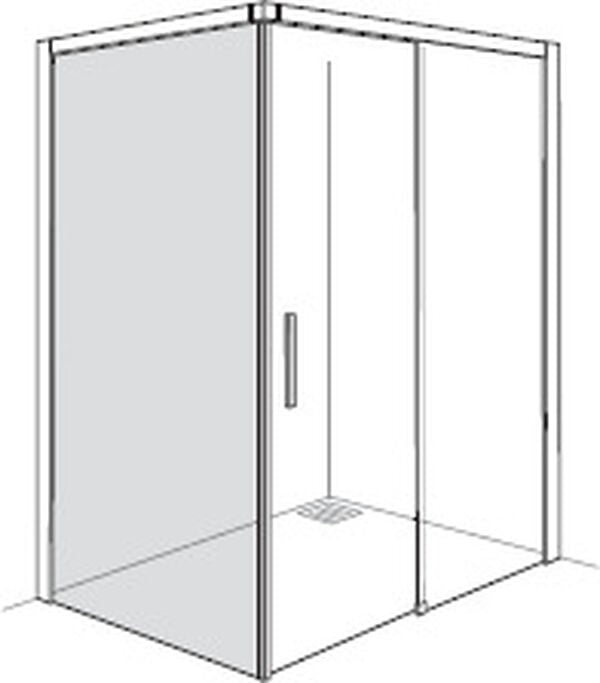 Cloison latérale Alterna liva Noir mat Verre clair CareTec Pro image number 0