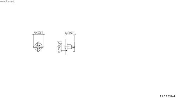 Set de poignée pour robinet d'arrêt Dornbracht Tara. ½" platine image number 1