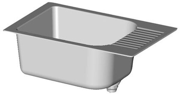 Lavatoio ad incasso Romay Classic, larghezza 70 cm profondità 45 cm piletta a tubo 1½" image number 0