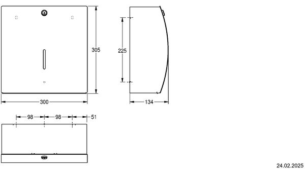 Papierhandtuchspender KWC Stratos STR 600 Edelstahl seidenmatt image number 1