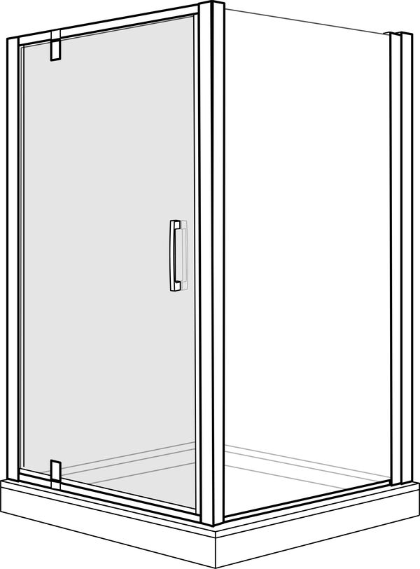 Porte battante Duscholux Optima 6 Pivot argent éloxé Verre clair CareTec Pro image number 0