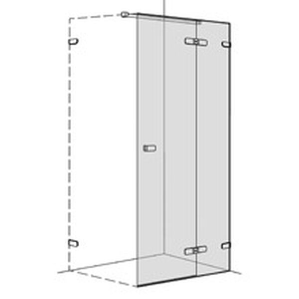 Porte battante Koralle S505 Chrom&eacute; Verre clair image number 0