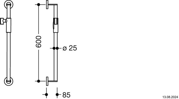 Glissi&egrave;re de douche Hewi 900 Acier inoxydable brillant image number 1
