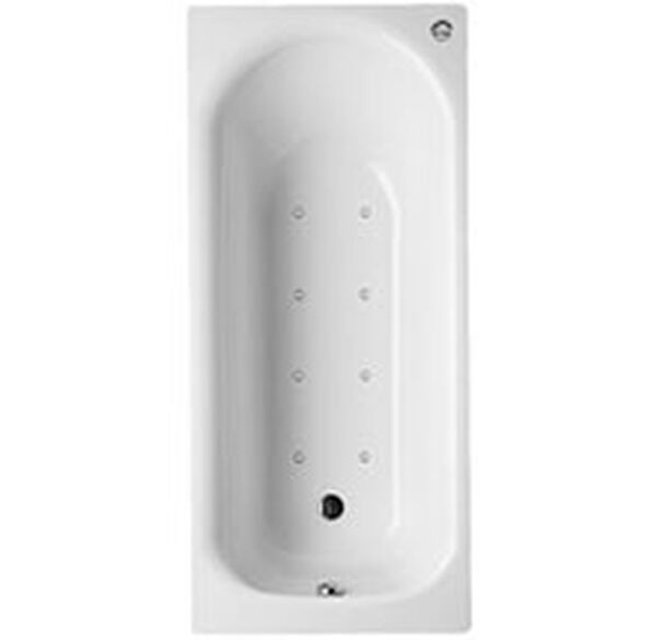 Baignoire Whirlpool Alterna steel air blanc Buses et vidage chromés image number 0