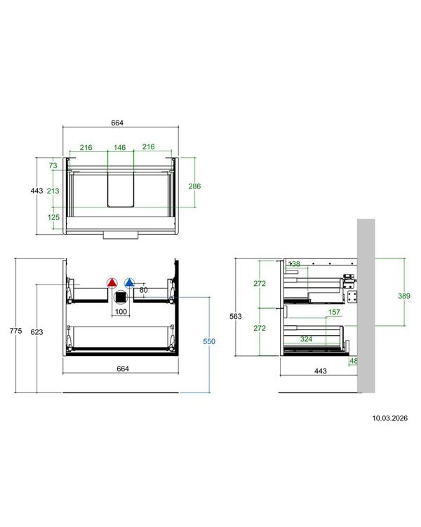 Meuble sous-lavabo Alterna pro S Light grey image number 3