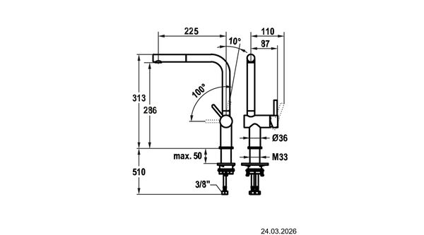 Sp&uuml;ltischmischer KWC Bevo E Edelstahl matt image number 1