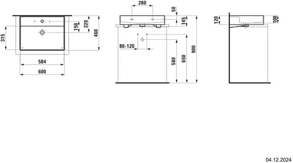 Auflegewaschtisch Laufen Kartell Grau matt image number 1
