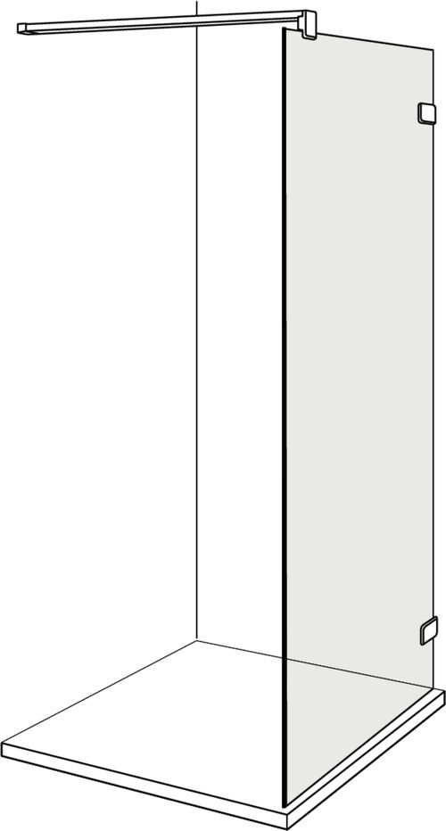Freistehende Seitenwand Alterna lin.3 Finox Echtglas klar CareTec Pro