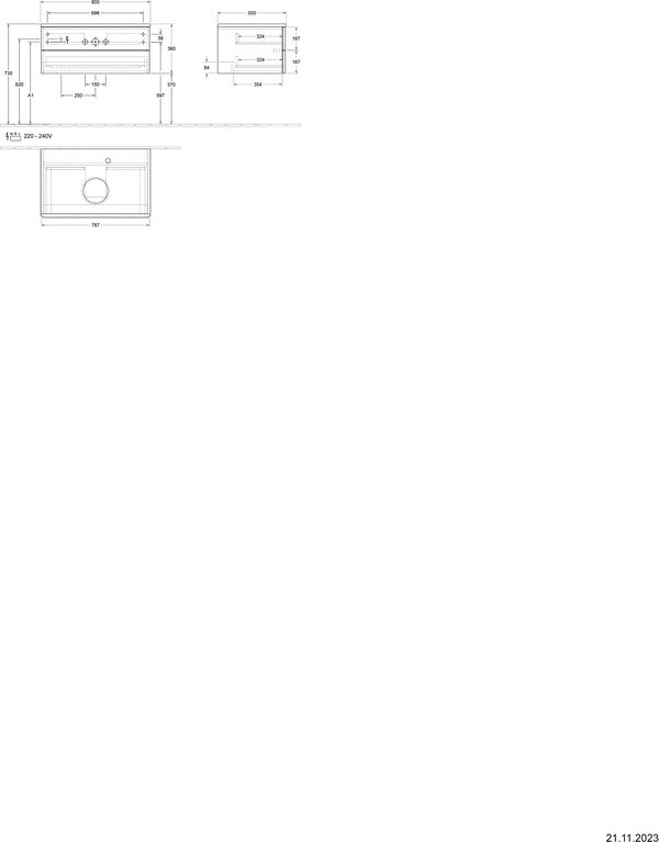 Meuble sous-lavabo Villeroy & Boch Antao Blanc brillant image number 1