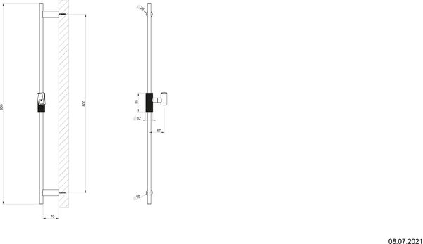 Glissière de douche Gessi Anello black metal image number 1