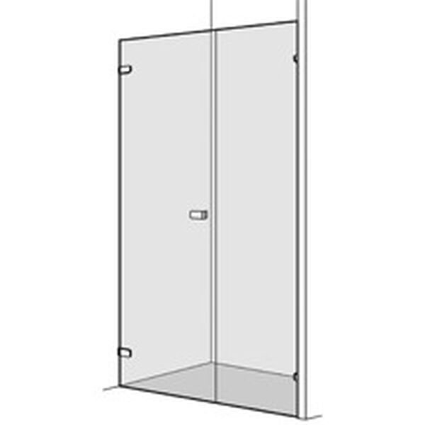 Porta battente Koralle S505, per nicchia, 140,1 - 180 cm, cerniere a sinistra, con elemento image number 0