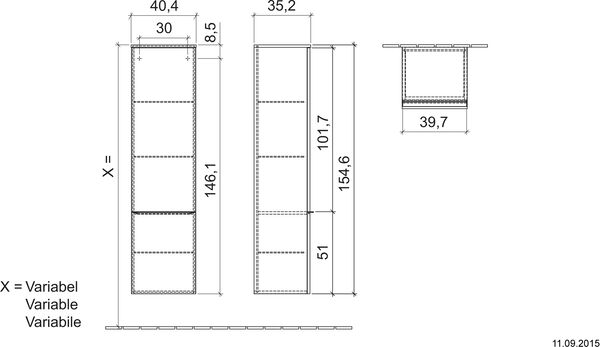 Hochschrank Venticello Glossy grey Griff verchromt image number 1