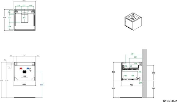 Meuble sous-lavabo Alterna elena plus Gris ombra image number 1