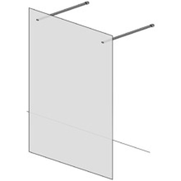 Seitenwand Koralle S505 - freistehend verchromt Echtglas klar Duschguard image number 0