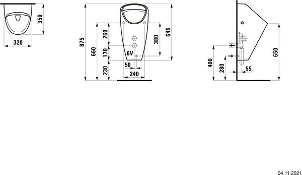 Urinoiranlage Laufen Caprino Plus rimless weiss Cleaneffekt image number 1