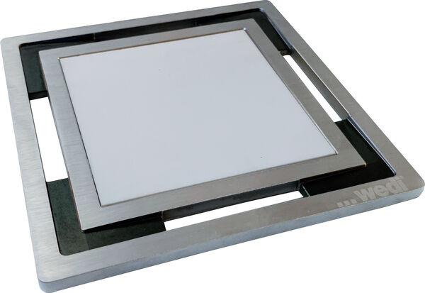 Griglia Wedi Fundo Fino 7.1, quadrato, 115 x 115 x 5 mm, con telaio in materia sintetica, in image number 0