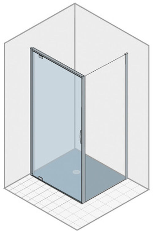 Dreht&uuml;re Duka Natura 4000, Bodenmontage Silber hochglanzeloxiert Echtglas klar ProCare