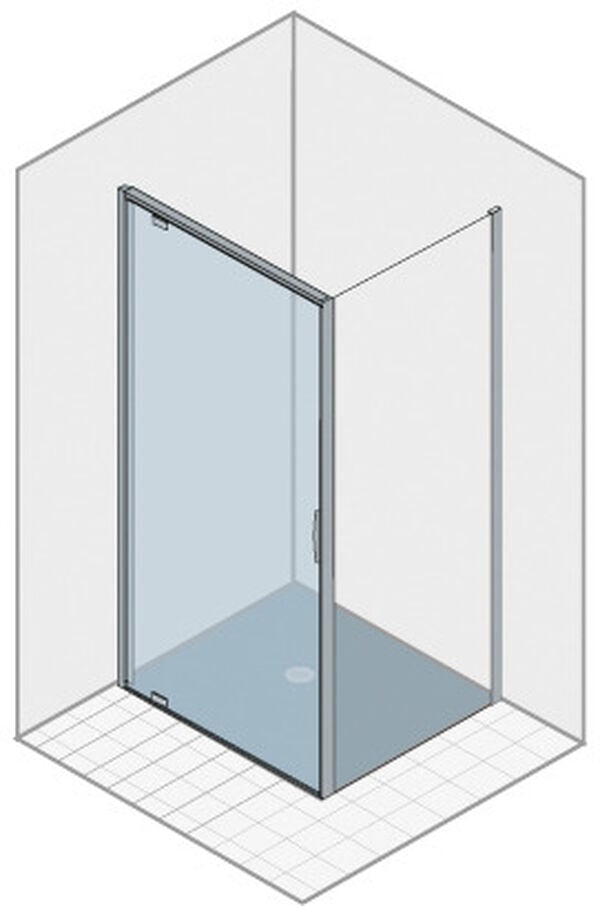 Dreht&uuml;re Duka Natura 4000, Bodenmontage Silber hochglanzeloxiert Echtglas klar ProCare image number 0