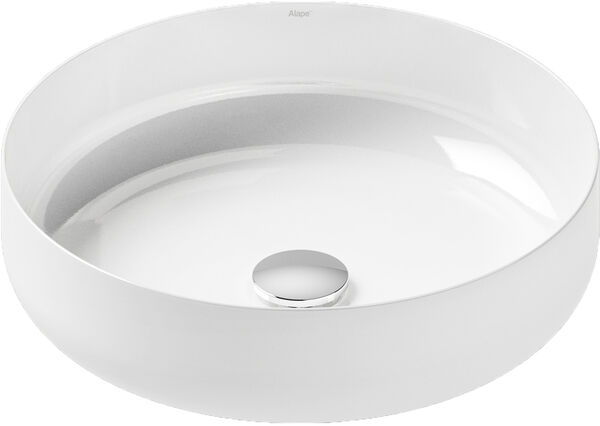 Lavabo d'appoggio AB.SO450.1 d. 45 cm, altezza 11,5 cm senza troppopieno, piletta con placca, materiale di fissaggio image number 0