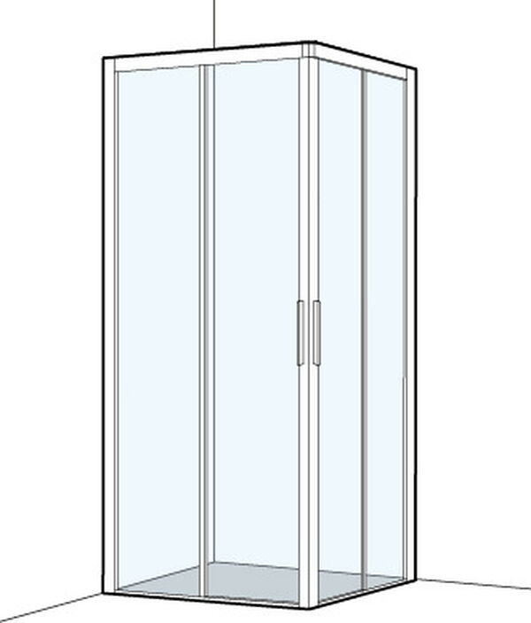 Eckeinstieg Koralle S400 Plus silberfarbig Echtglas klar image number 0