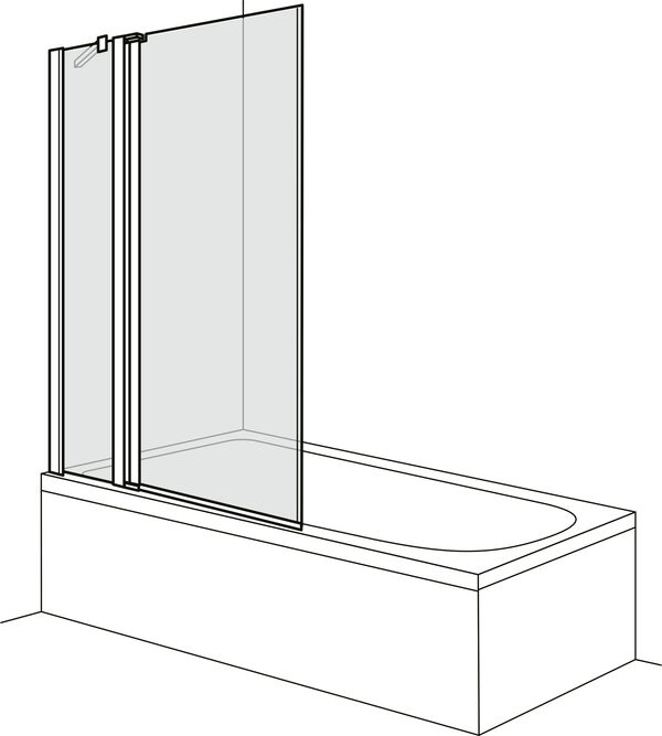 Falttrennwand Duscholux Optima 6 schwarz matt Echtglas klar CareTec Pro image number 0