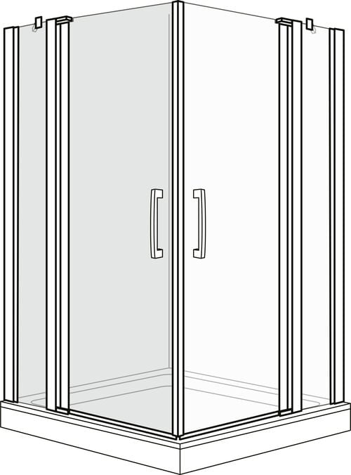 Porta a pendolo Duscholux Optima 6 Argento eloxato Vetro trasparente