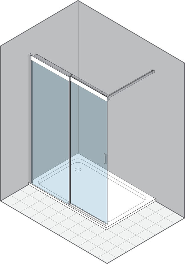 Porta scorrevole Duka Libero 5000, larghezza 181,1 - 200 cm, parte fissa a sinistra, 2 pannelli, image number 0