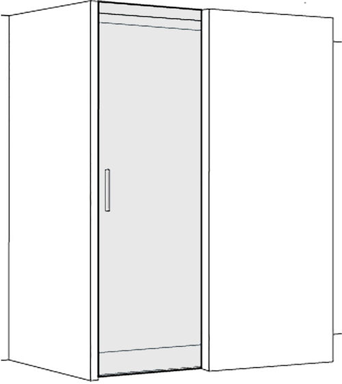 Gleitt&uuml;re Koralle S606 Plus - Raumhoch Schwarz Echtglas klar Plus