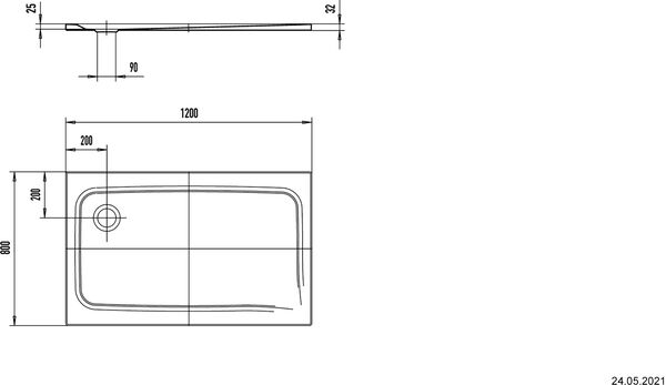 Receveur de douche Kaldewei Superplan Classic 80 x 120 cm Blanc Cleaneffekt image number 1