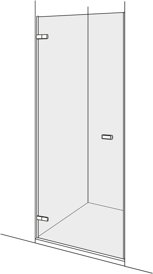 Porta pendolare Alterna lin.3 Cromato Vetro trasparente CareTec Pro