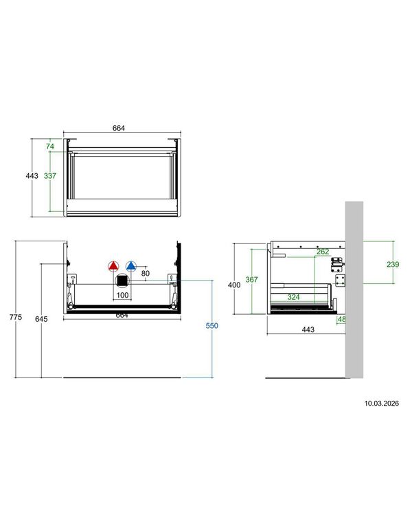 Meuble sous-lavabo Alterna pro S Anthracite image number 3