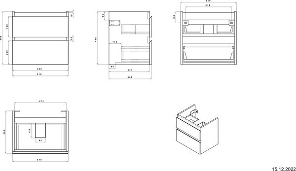Meuble sous-lavabo Alterna cubito 3 Blanc premium image number 1