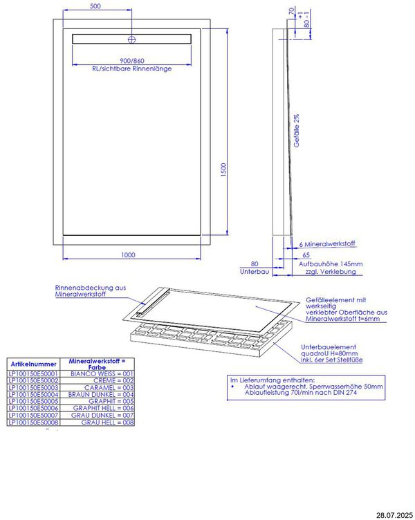&Eacute;l&eacute;ment de douche Schedel LinePlus Pure image number 1