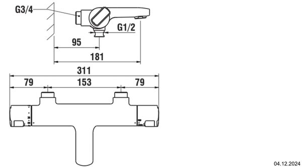 Bademischer Laufen Citypro ½" verchromt image number 1