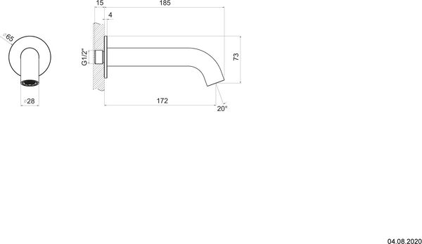 Wanneneinlauf Gessi 316, ½" Steel brushed flessa image number 1