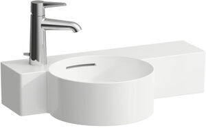 Lavamani Laufen Val 55 x 31,5 cm, con troppopieno con piano d’appoggio a destra