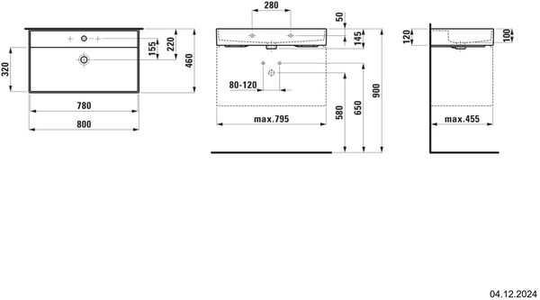 Waschtisch Laufen Kartell 80 x 46 cm Weiss matt image number 1