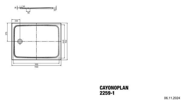 Receveur de douche Kaldewei Cayonoplan Blanc Cleaneffekt image number 1