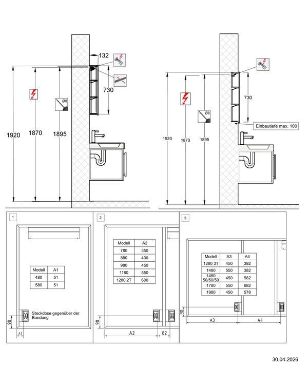 Spiegelschrank Alterna quattro luci LED plus Weiss image number 1