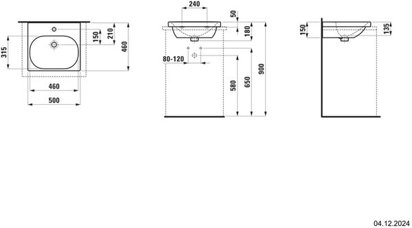 Auflegewaschtisch Laufen Lua 50 x 46 cm Weiss image number 1