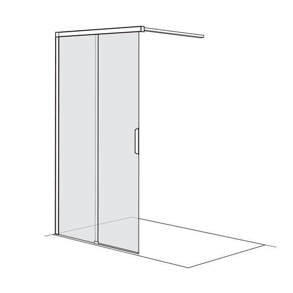 Porte coulissante Duscholux Bella Vita 4 Couleur acier inoxydable Verre clair CareTec Pro image number 0