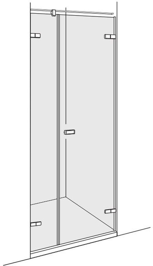Porte battante Duscholux Viva Chrom&eacute; Verre clair CareTec Pro