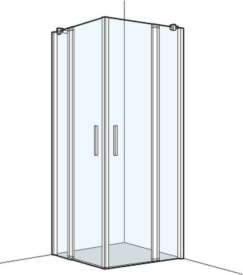 Paroi diagonale Koralle S400 Plus noir mat Verre clair Duschguard