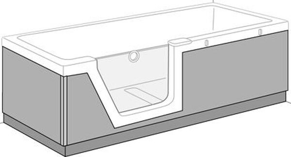 Schürze Duscholux Panelle, Front und Rückenteil weiss image number 0