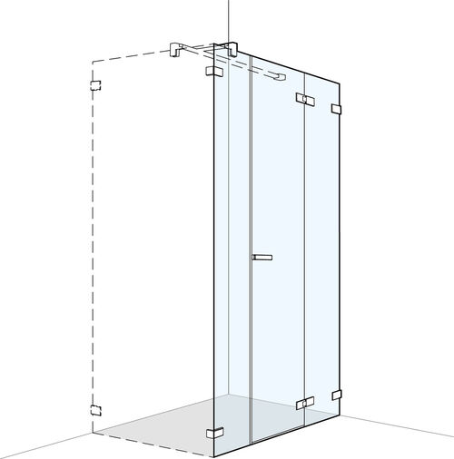 Porta a pendolo Koralle S606 Plus Cromato Vetro trasparente Plus