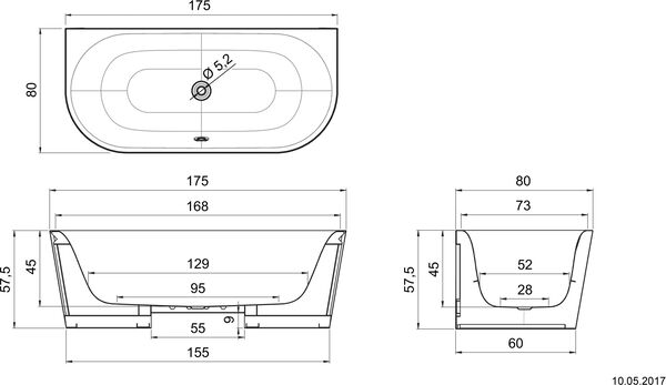 Badewanne Schmidlin Sella Shape Front weiss image number 1