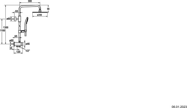 Syst&egrave;me de douche KWC set de transformation Fit Chrom&eacute; image number 1